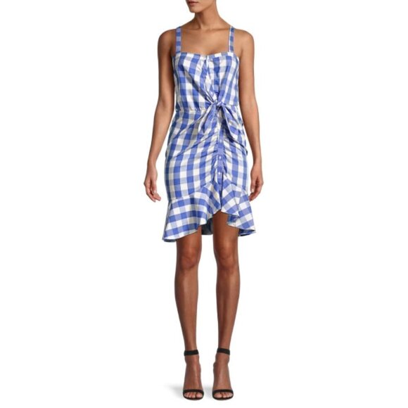 LIKELY 'Minka' Gingham-Print Sleeveless Mini Dress, Amparo Blue - Picture 1 of 3